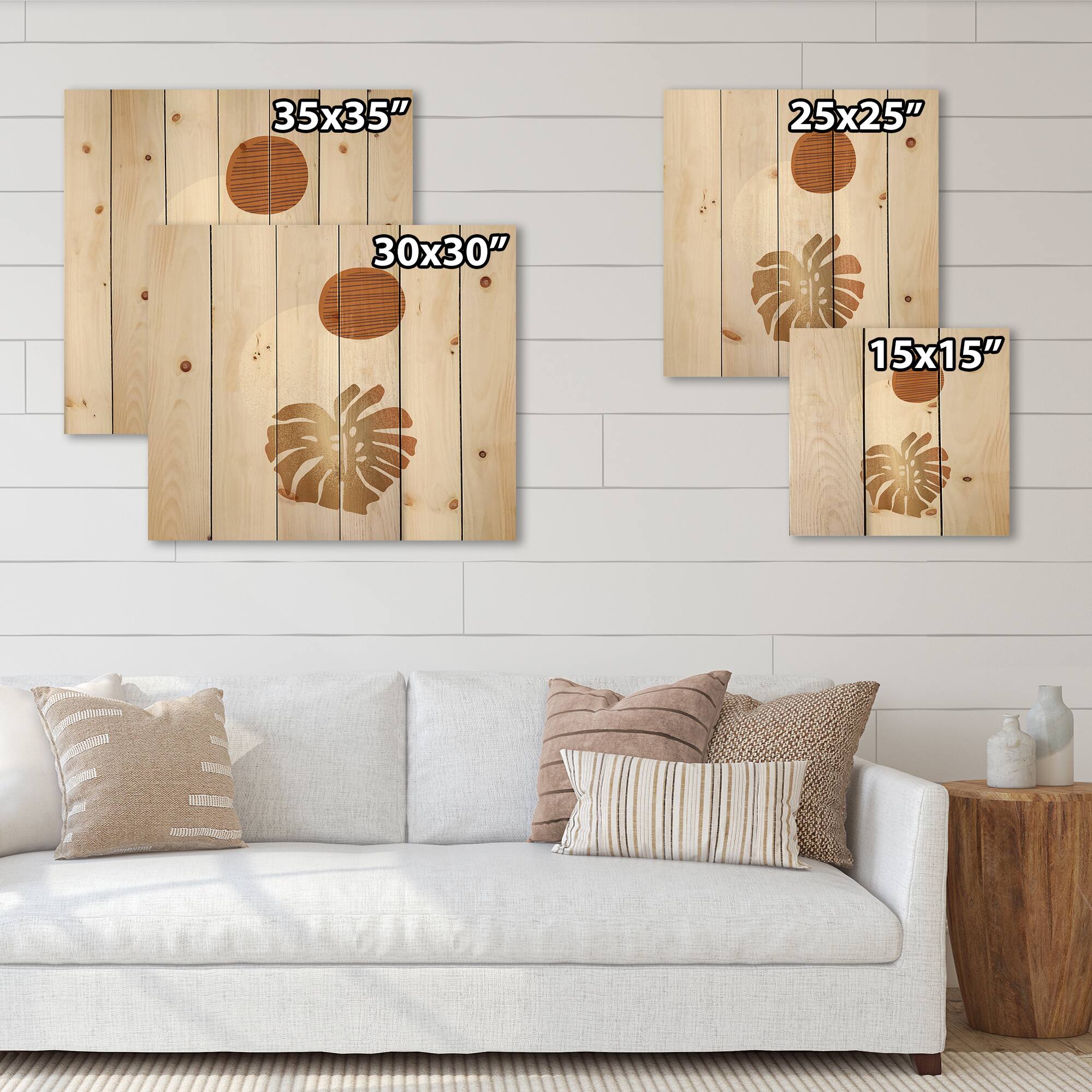 Designart - Tropical Palm Leaf & Abstract Geometry Shapes II